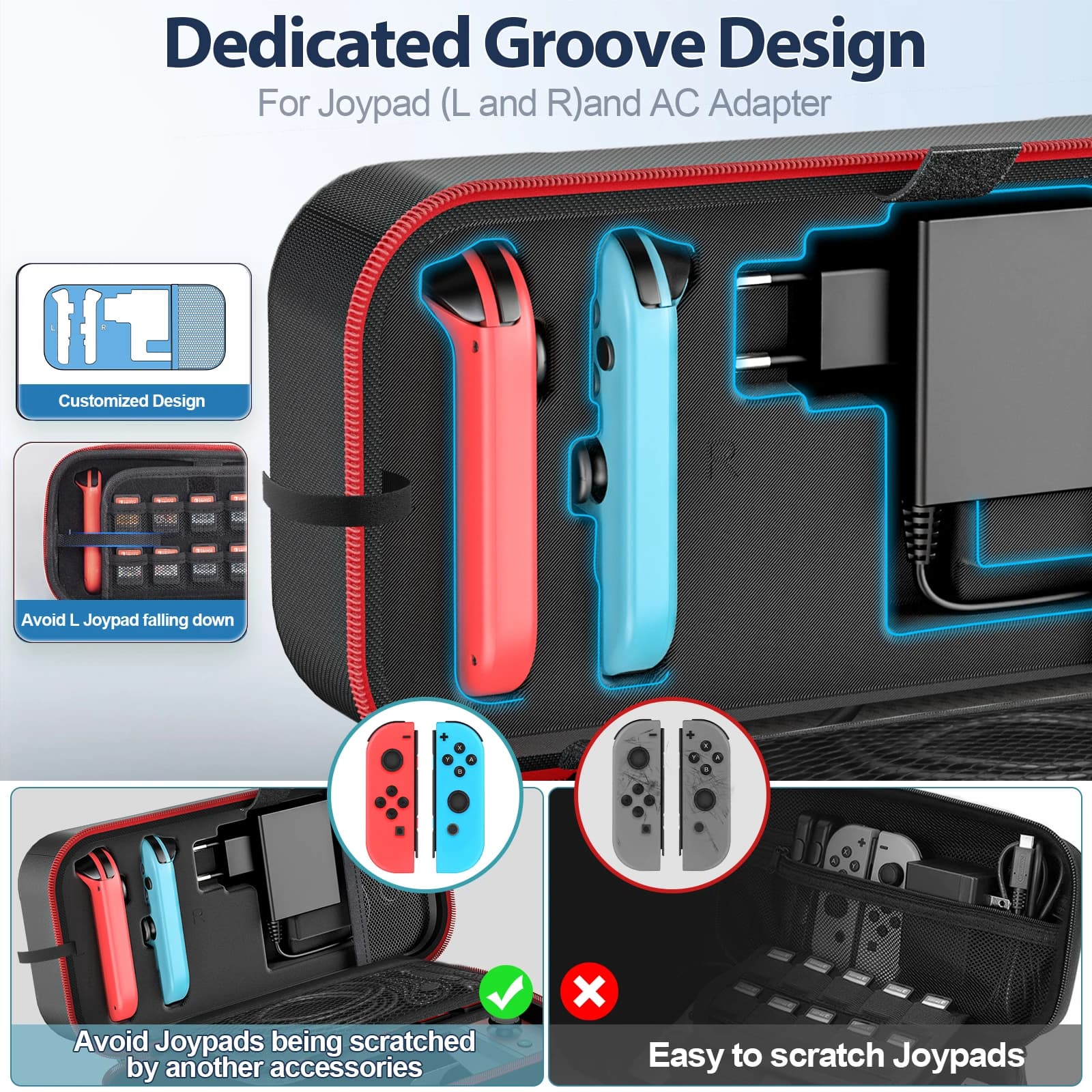 Étui de transport grande capacité pour Nintendo Switch OLED - protection anti-rayures et étanche