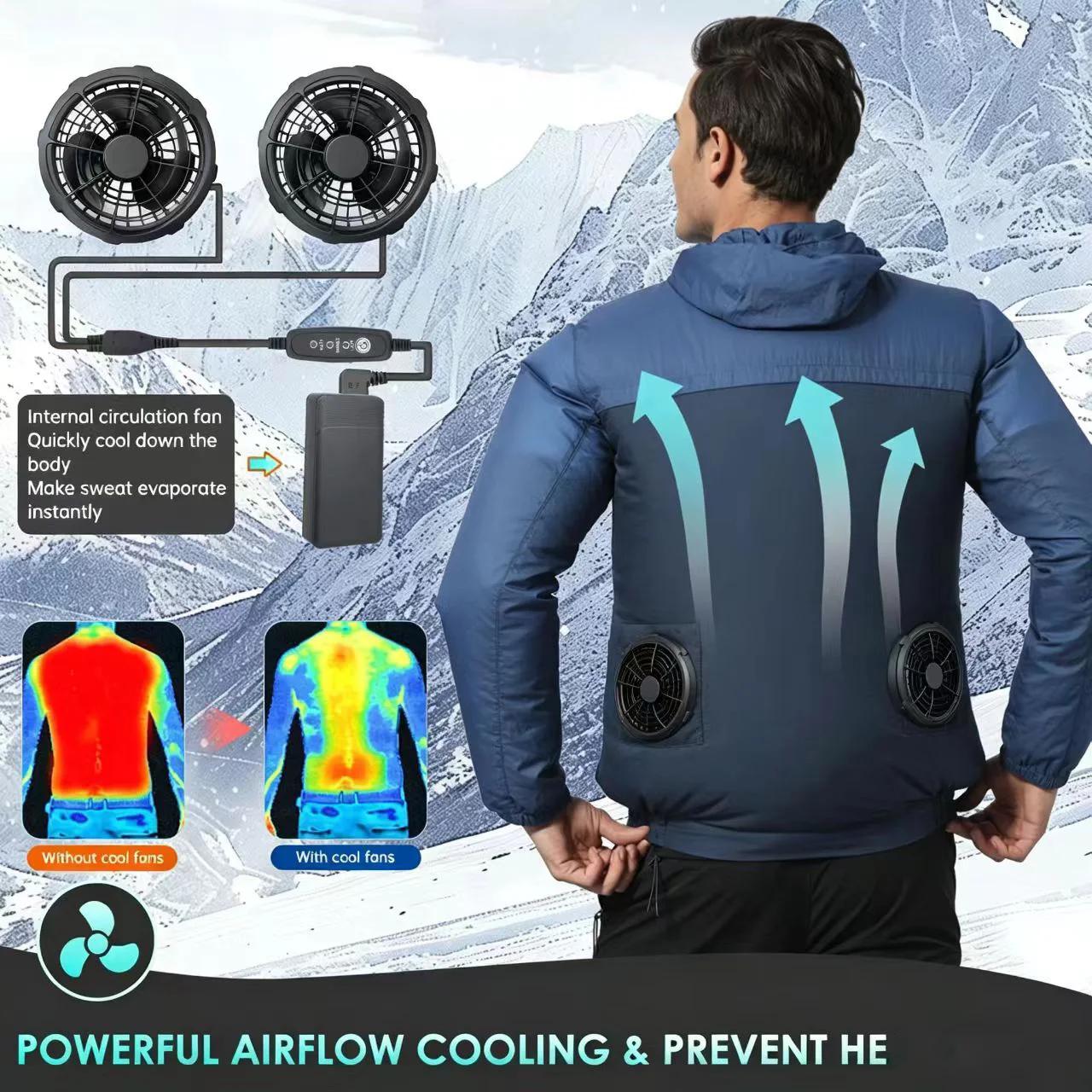 Veste Rafraîchissante avec Ventilateur 5V 3 Vitesses pour Pêche Randonnée et Travail d'Été