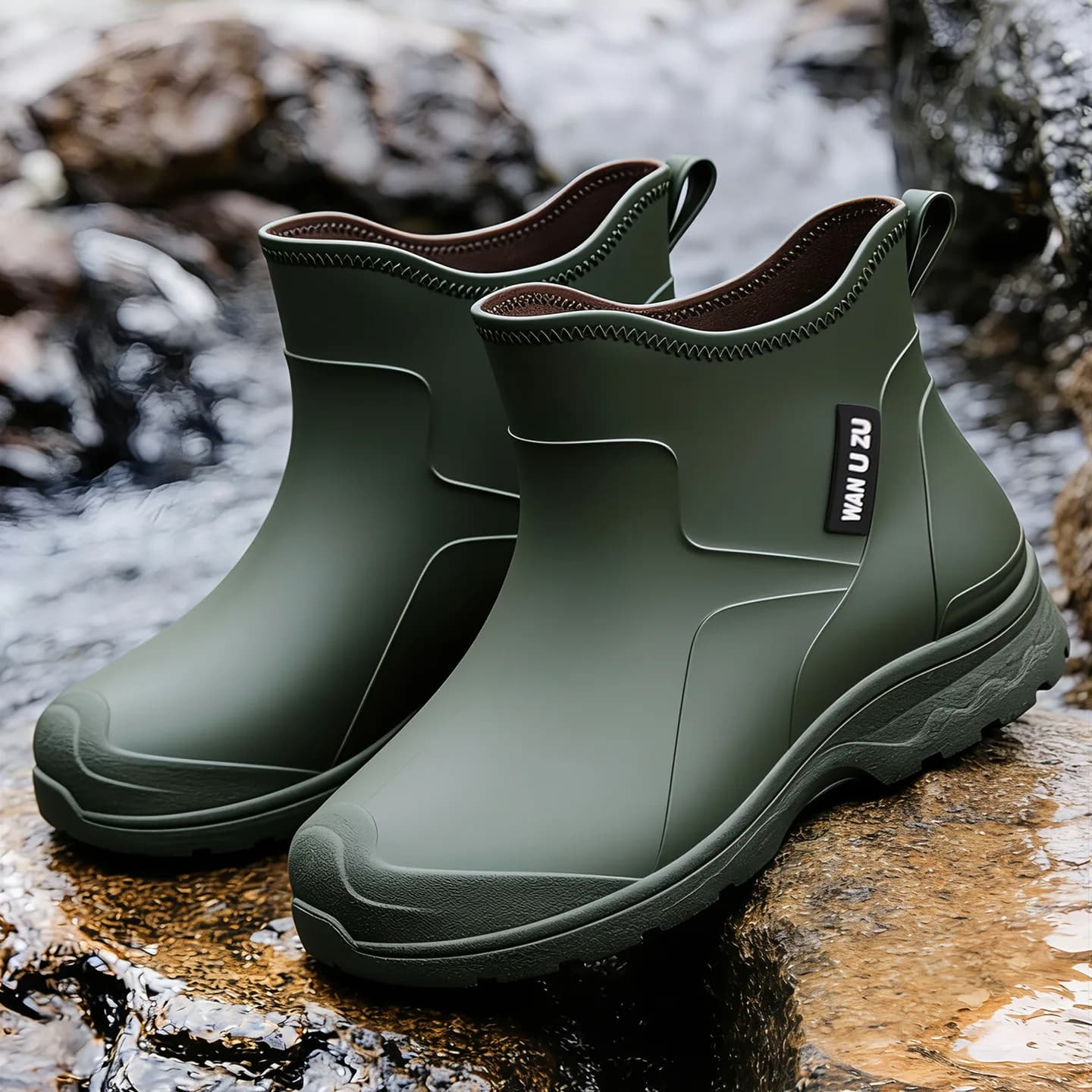 Bottes de pluie homme confortables imperméables antidérapantes pour pêche travail cuisine lavage auto