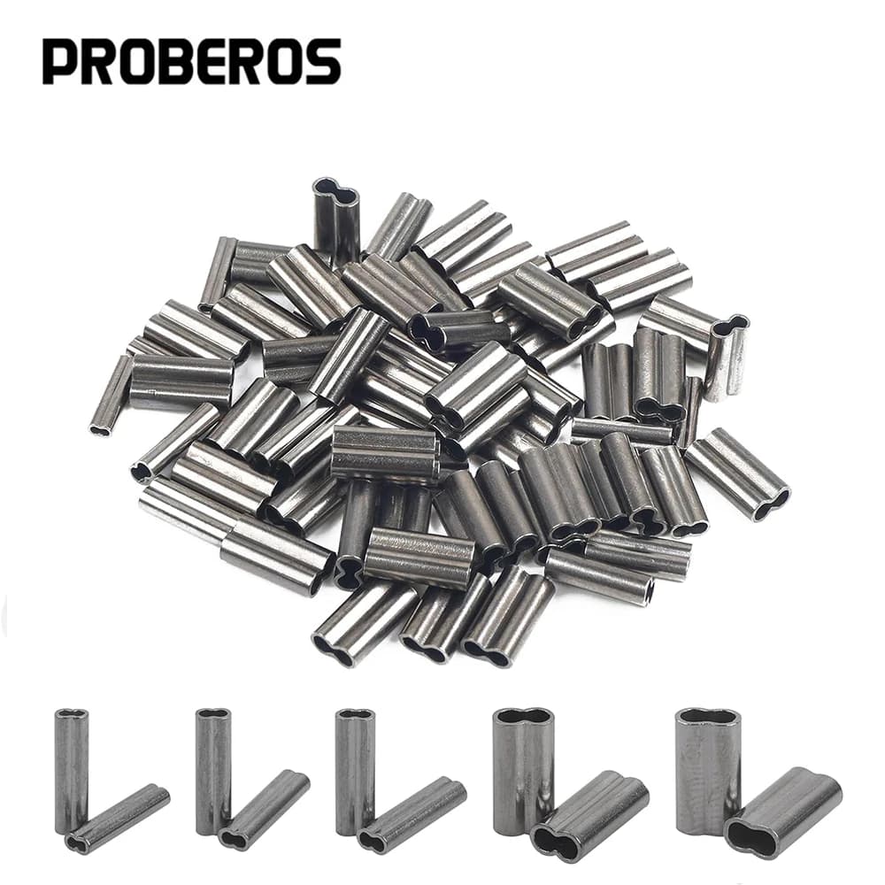 50 pièces manchons sertissage cuivre PRO BEROS double barillet connecteurs ligne pêche crimping rigging