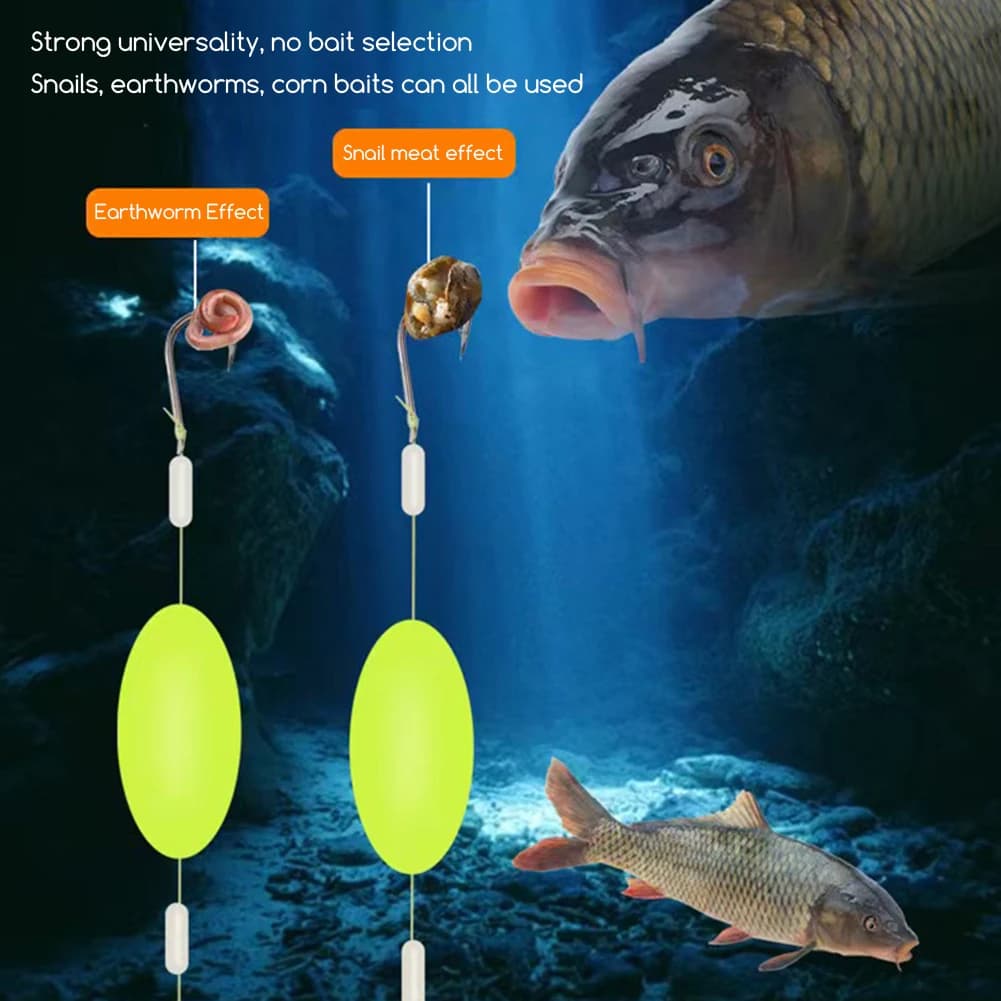 Bas de ligne pêche surf casting avec flotteurs et hameçons sans ardillon pour pêche en mer et eau douce