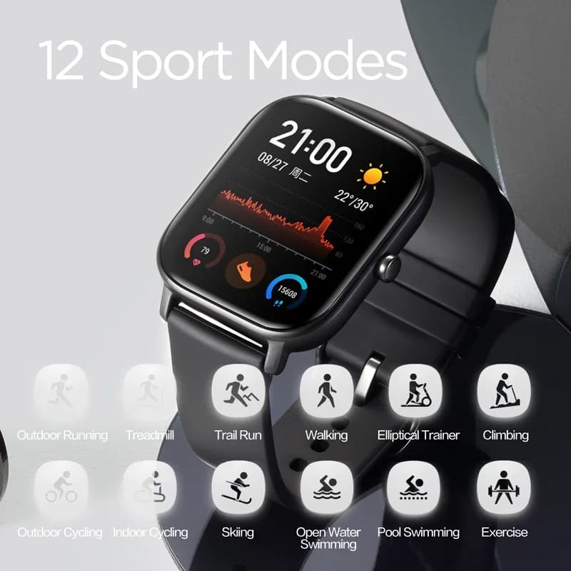 Amazfit GTS smartwatch reconditionné - Étanche 5ATM, suivi sport, widgets personnalisables - Montre connectée homme femme