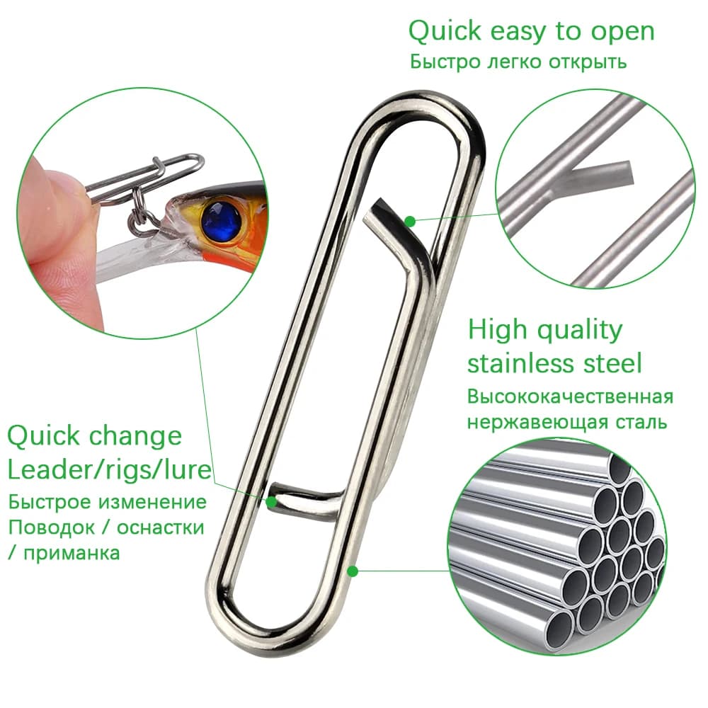 DNDYUJU 30-100pcs émerillons acier inoxydable 304 pour leurres - connecteurs de pêche fiables et durables