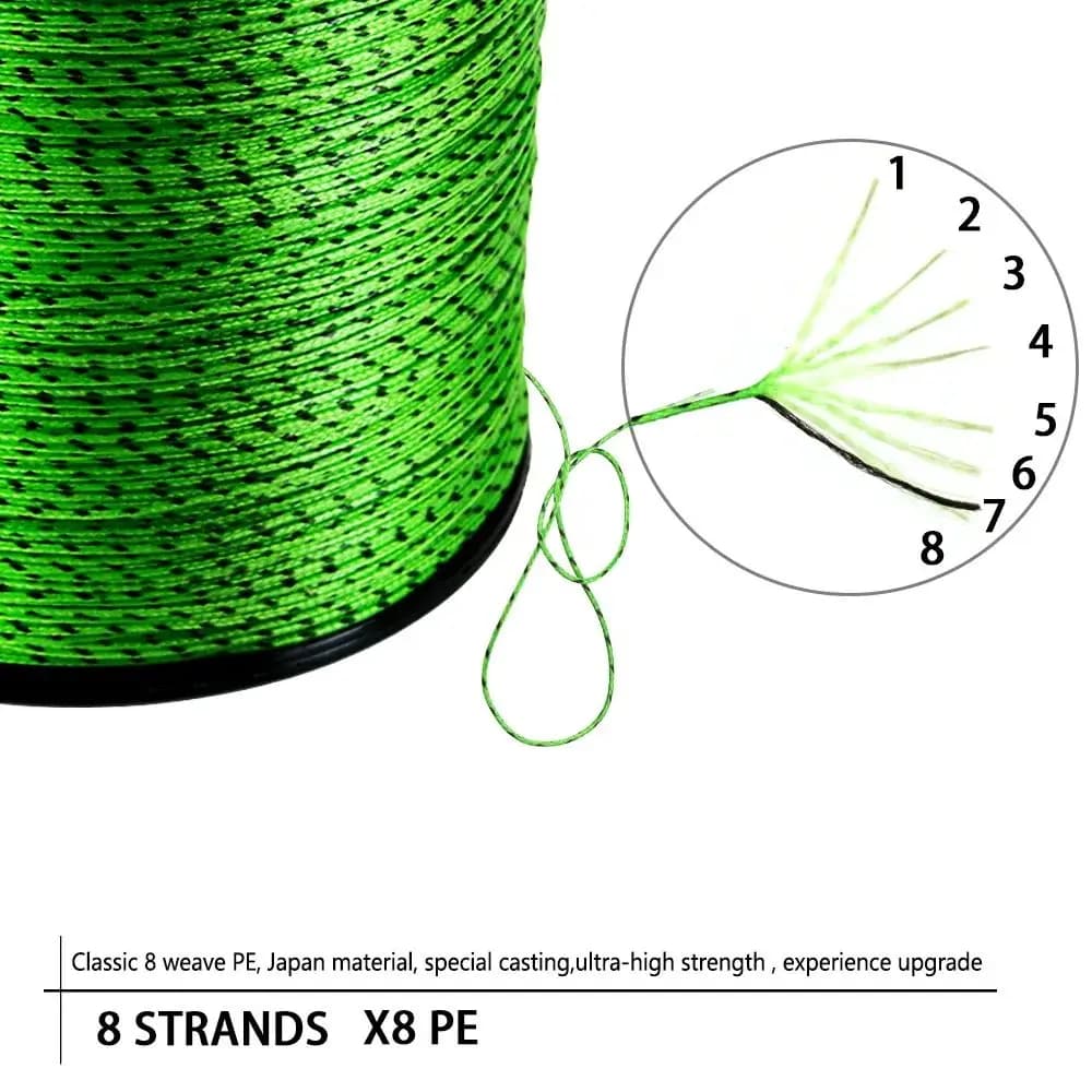 Ligne de pêche JOSBY Japan 8 brins multifilament tachetée 8X PE pour mer et eau douce 100M-500M
