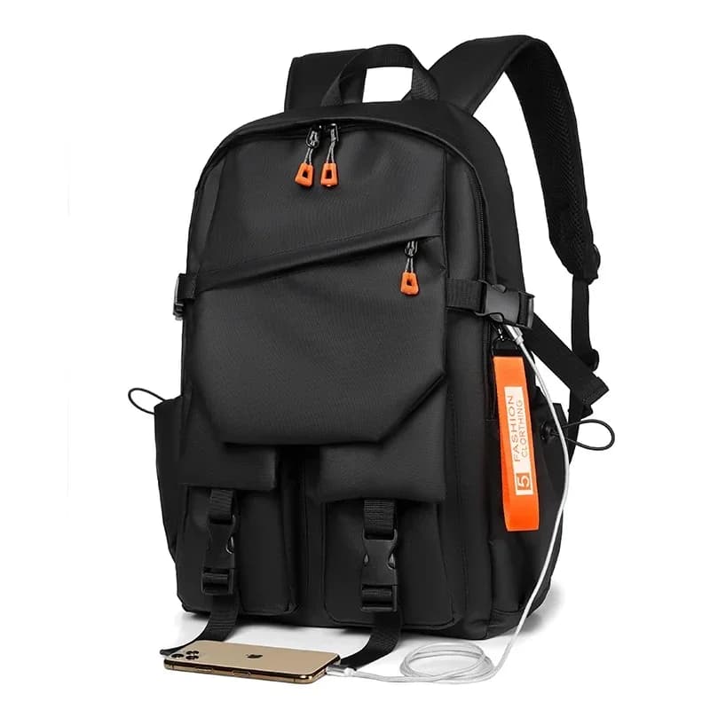 Sac à dos homme mode 15.6 pouces USB étanche grand capacité voyage école simple