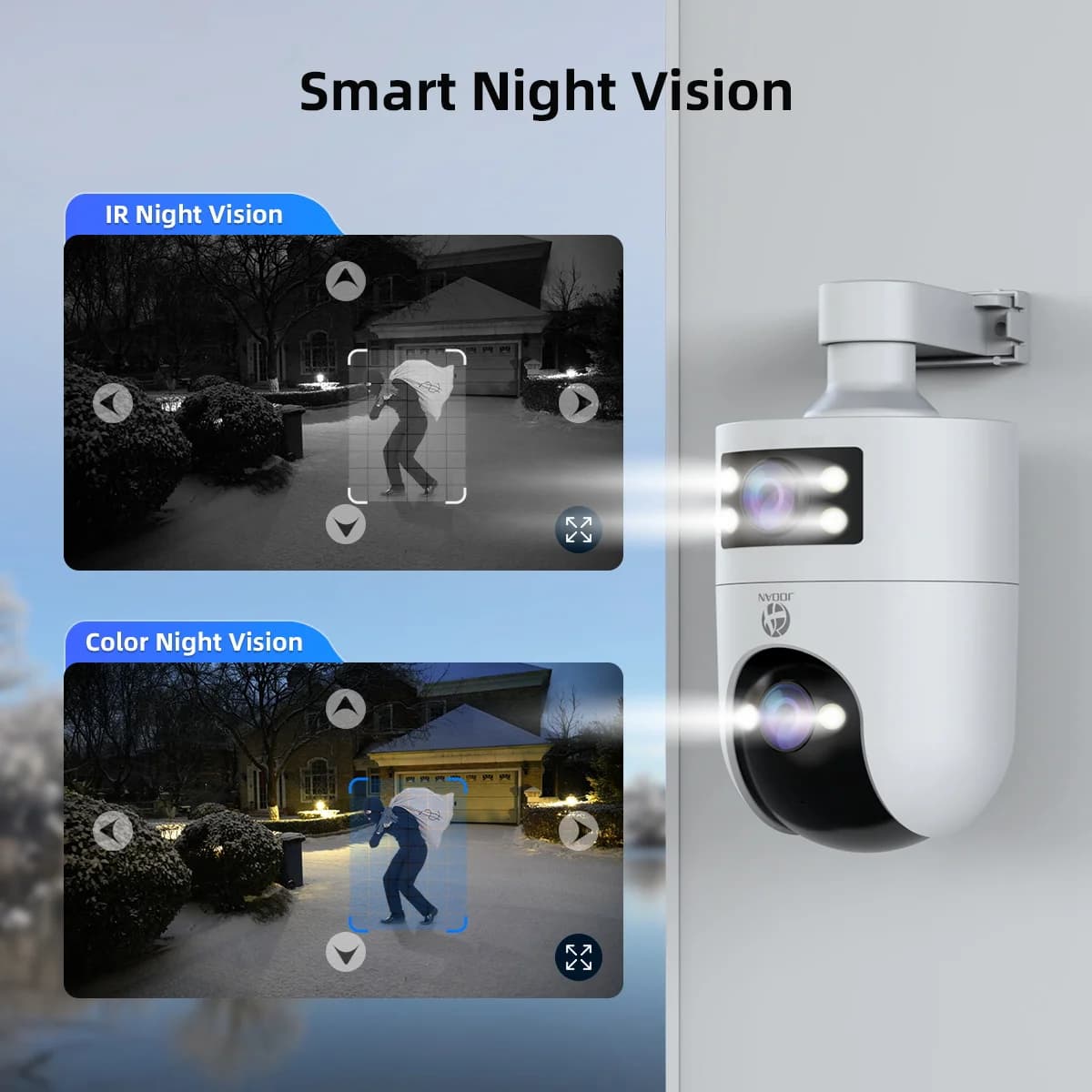 Caméra de surveillance extérieure JOOAN 4K PTZ WiFi avec suivi automatique - Caméra IP étanche vision nocturne 8MP