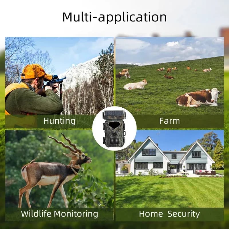 Caméra de traque solaire Mini700 20MP 1080P étanche IP66 - Alimentation solaire pour chasse et sécurité extérieure