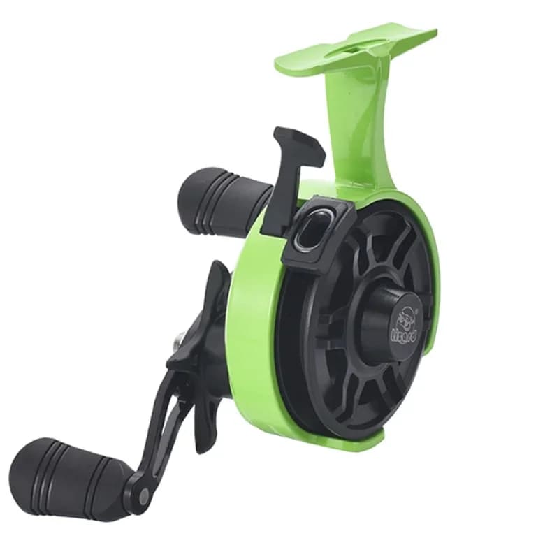 Moulinet Lizard Free Runner avec poignée EVA pour pêche sur glace - bobine métal ou plastique