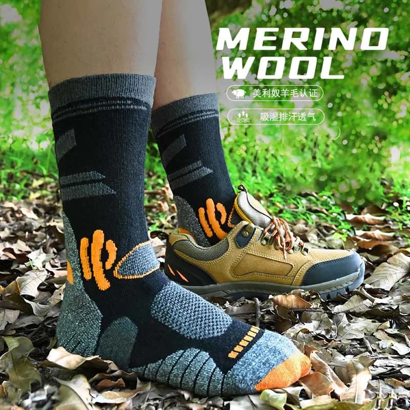 Chaussettes randonnée 30% laine mérino homme femme automne hiver chaudes pêche outdoor