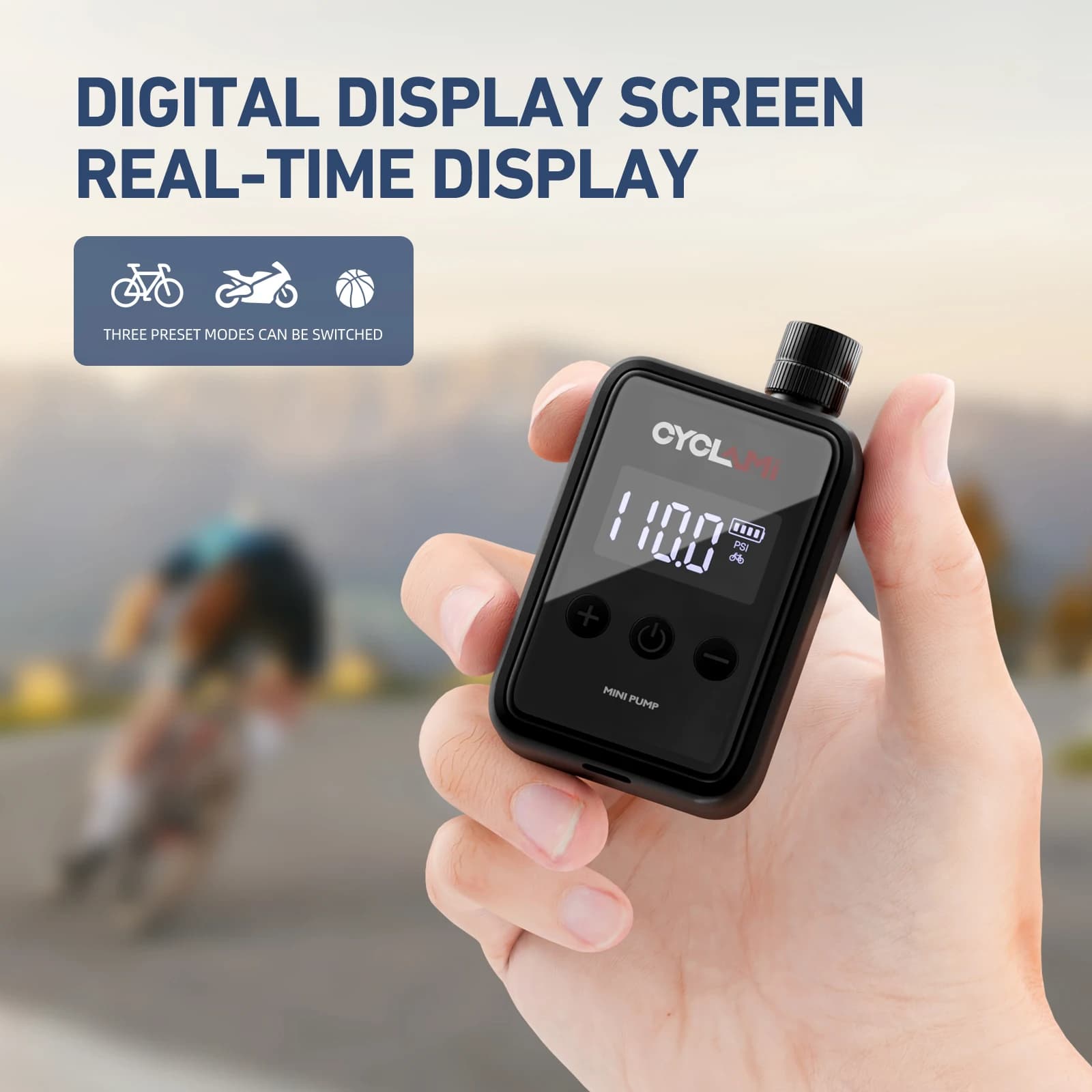 Pompe électrique portable 150PSI CYCLAMI HW125 - Mini compresseur rechargeable pour VTT et vélo de pêche
