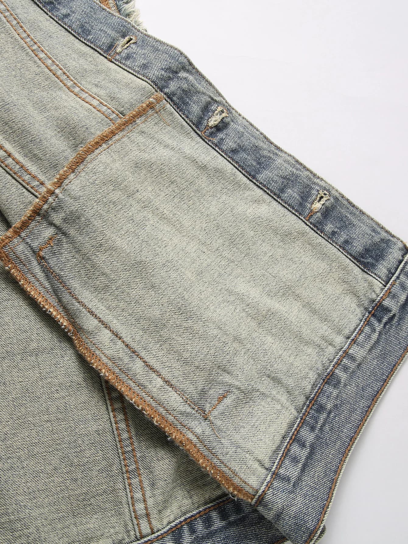 Veston débardeur en denim frangé printemps automne - Veste sans manches tendance casual pour homme