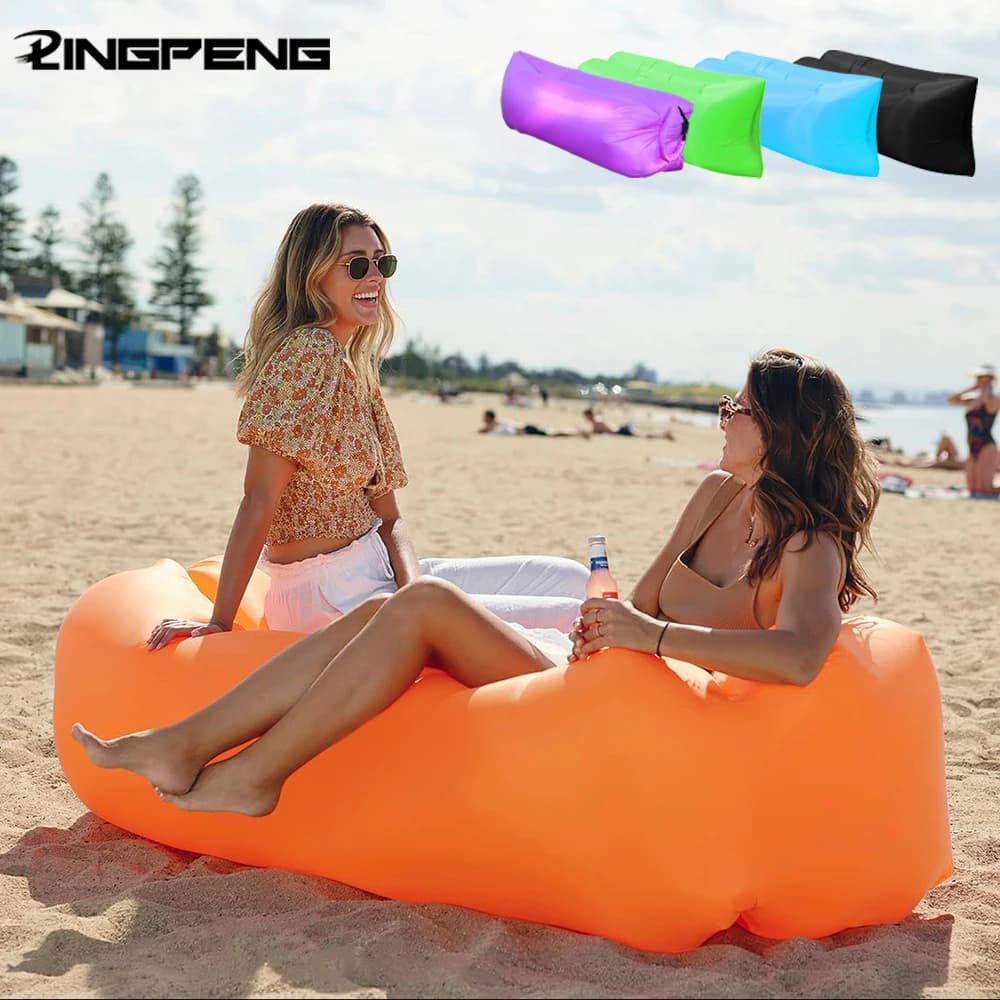 Canapé gonflable portable pour une personne - Lit de camping confortable pour pêche et plage