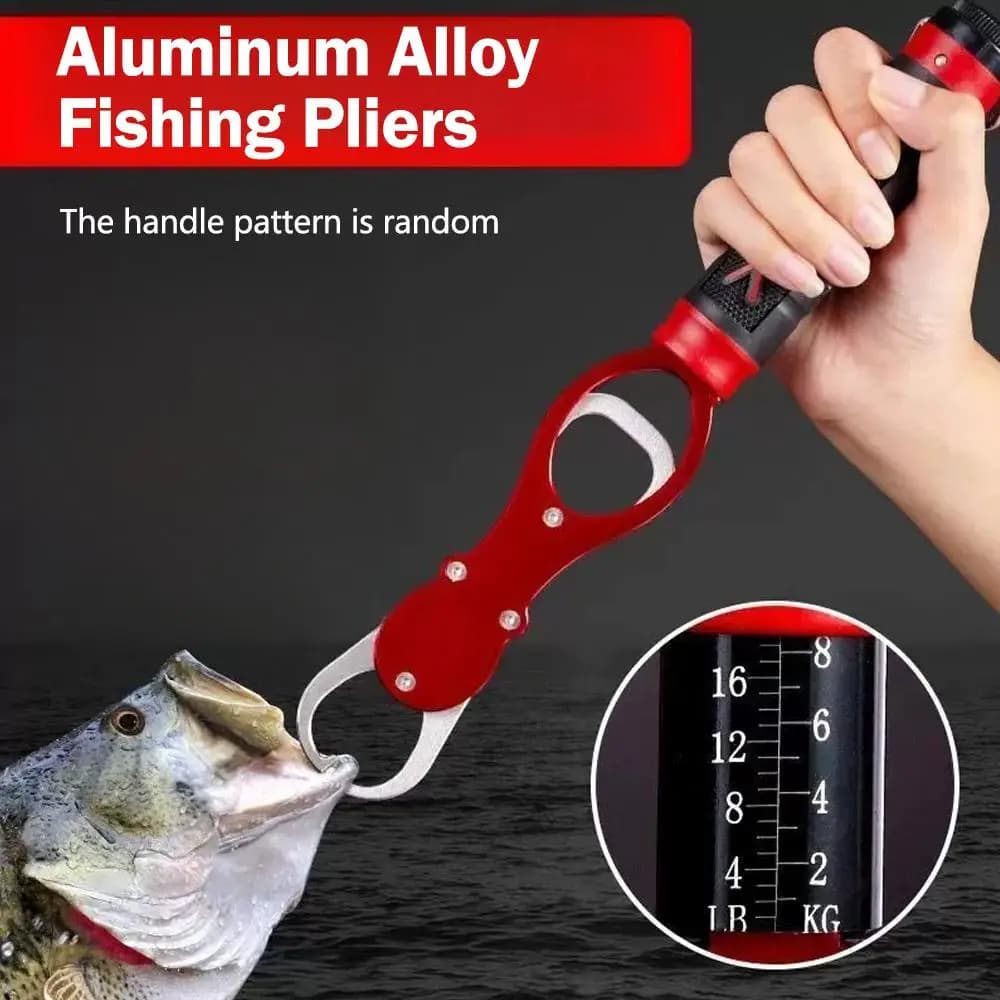 Pince à lèvres pêche aluminium portable avec balance - Gripper et extracteur d'hameçon léger