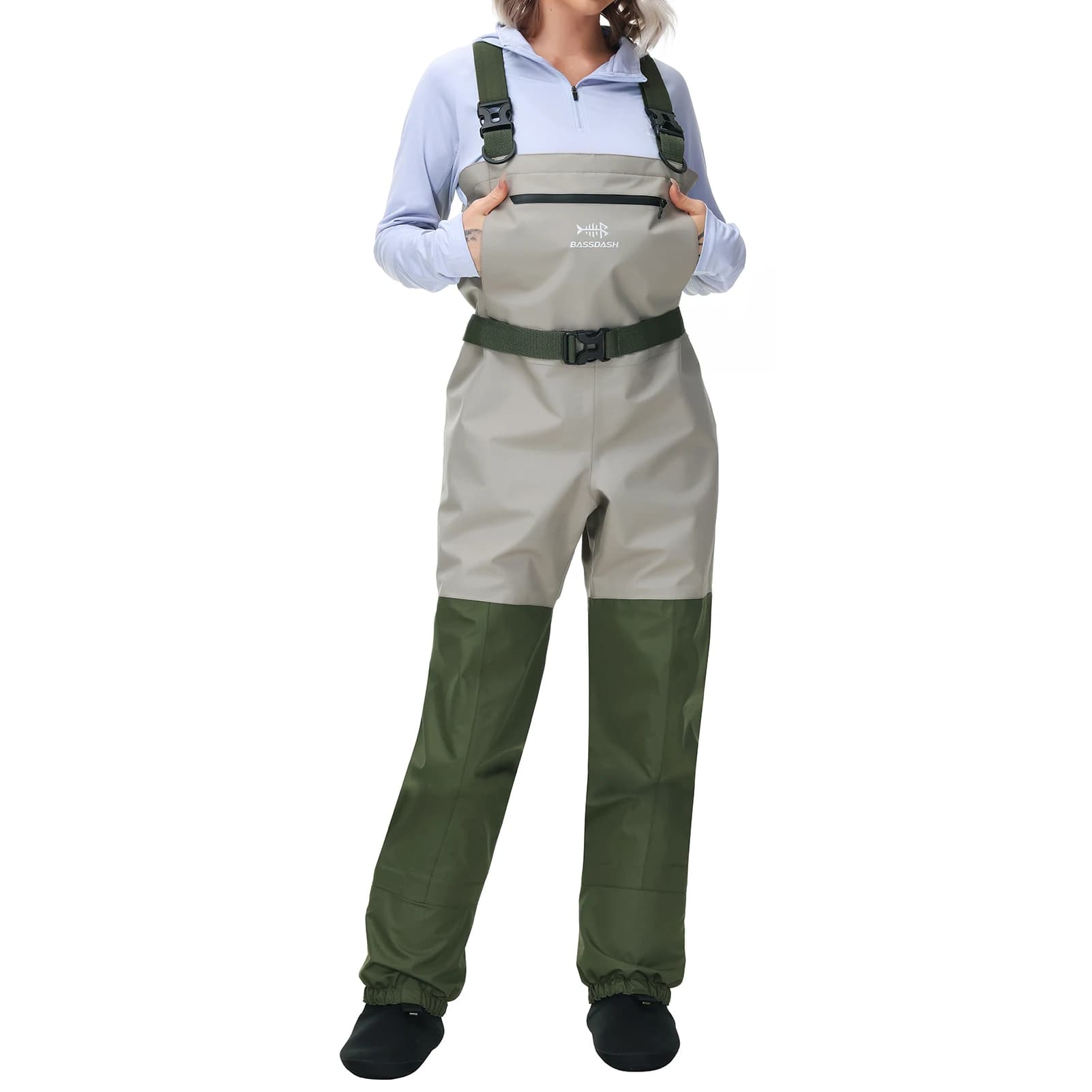 Waders femme Bassdash IMMERSE - Combinaison respirante pied nu pour pêche à la mouche légère