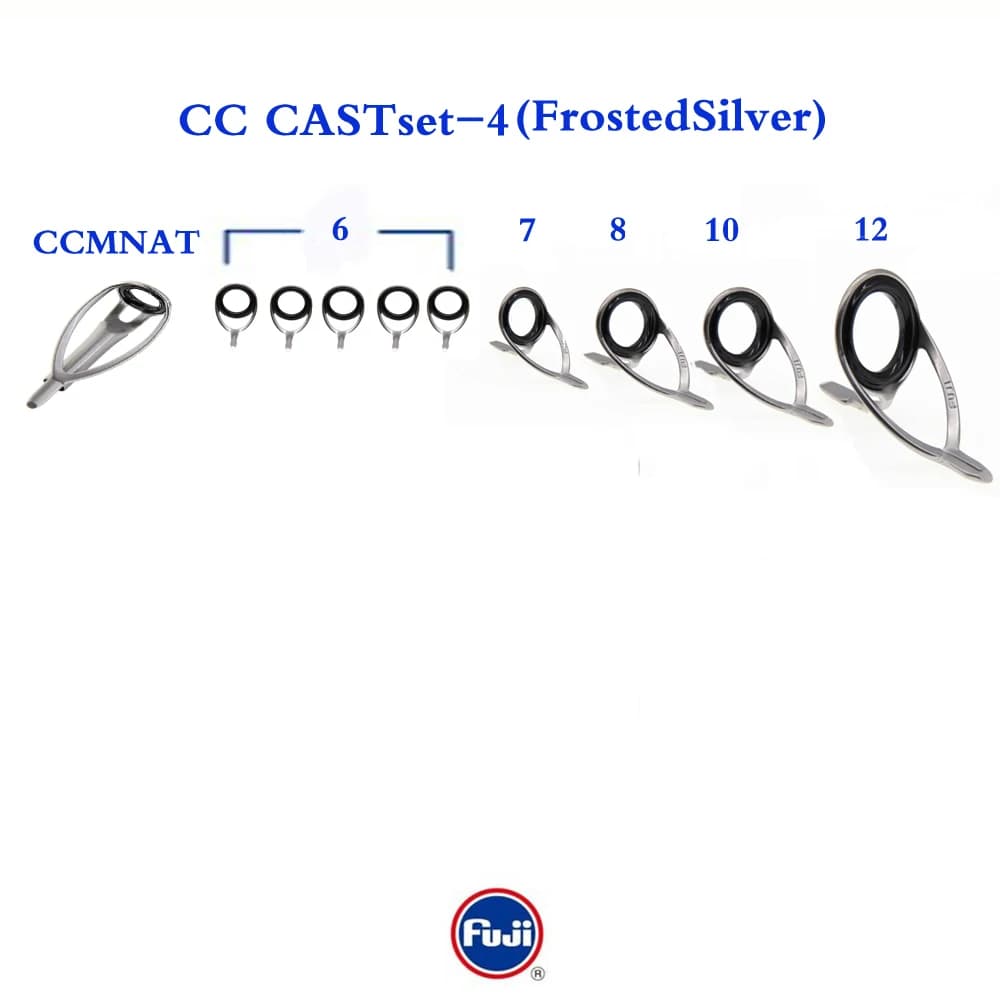 Set de guides Fuji Original KW CAST pour montage cannes spinning et casting - Cadre inox durable