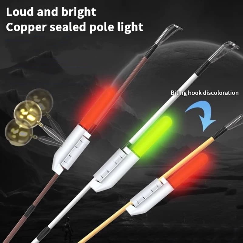 Bâton lumineux électronique rechargeable USB avec cloche et flotteur lumineux - Alarme de touches