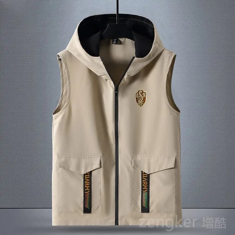Veste de travail légère à capuche multi-poches pour homme grande taille printemps été