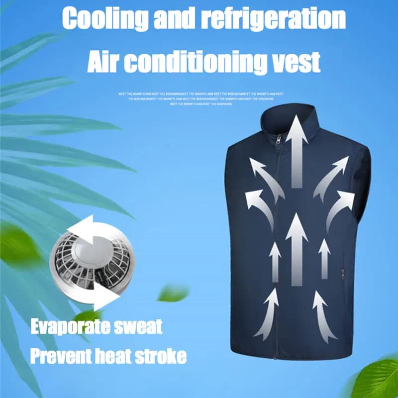Gilet rafraîchissant été ventilateur USB pêche travail haute température veste climatisation sans manches