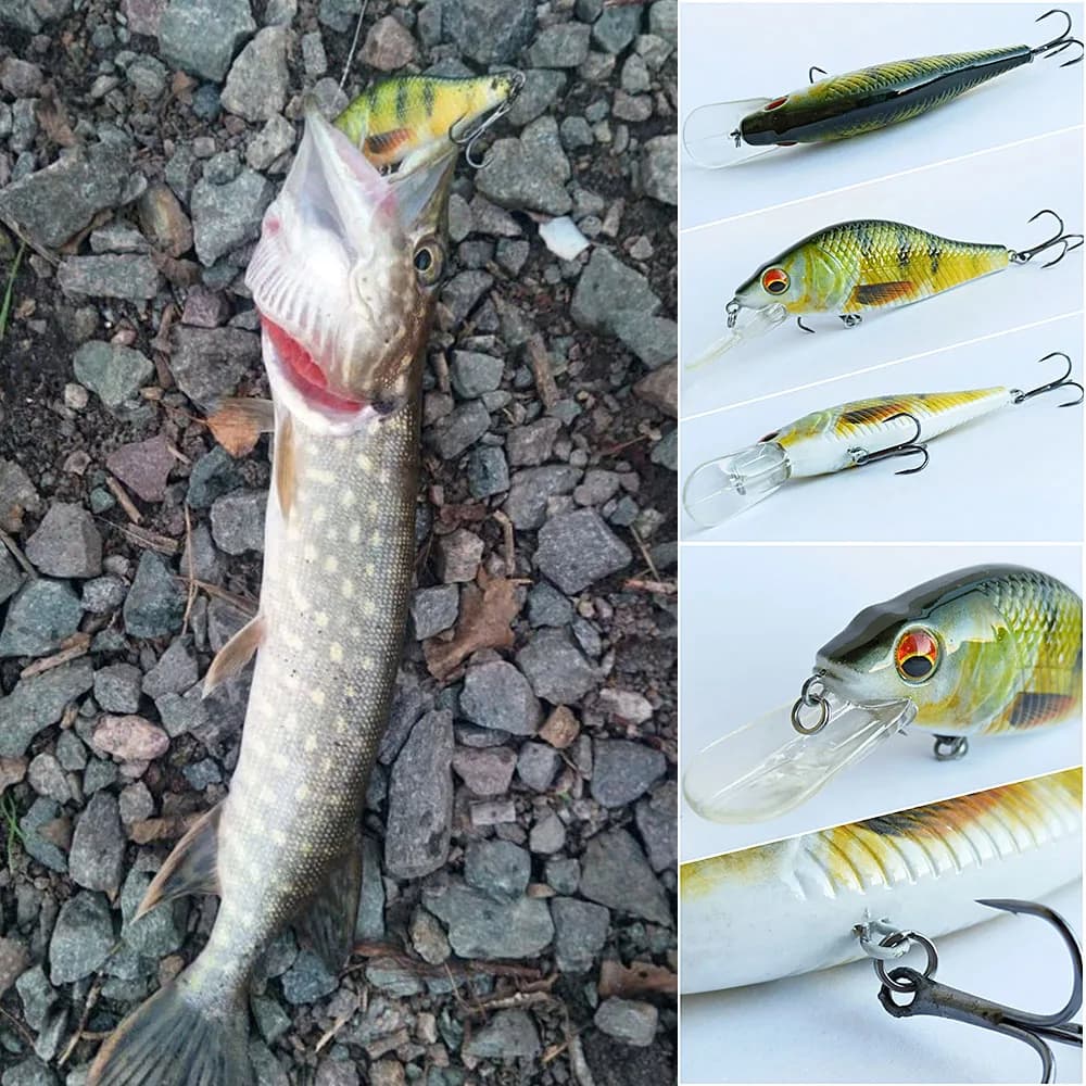 Leurre pêche brochet Black Minnow wobblers 4g 11g 22g leurre dur appât artificiel crankbait