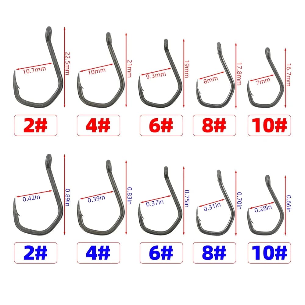50 hameçons PTFE acier inoxydable haute carbone Hirisi - Hameçons barbelés avec œillet pour accessoires pêche