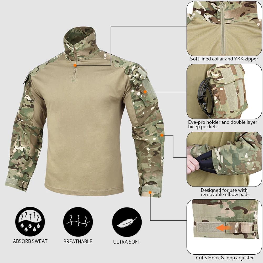 Uniforme combat G3 KRYDEX pêche outdoor tactique gen3 ranger green camouflage noir