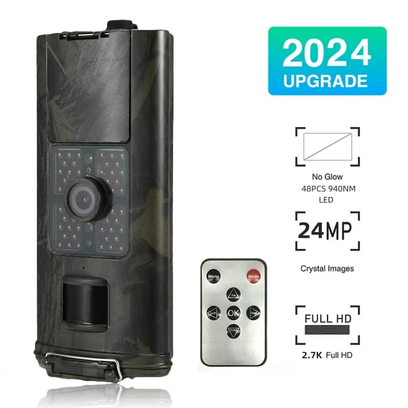 Caméra trail extérieure 2.7K 24MP étanche IP66 vision nocturne faible lueur pour jardin et observation faune