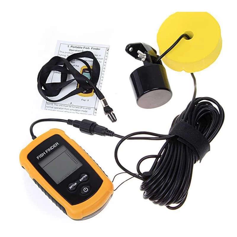Alarme sonar portable 100M pour pêche en mer et lac - Détecteur de poissons avec transducteur et échosondeur