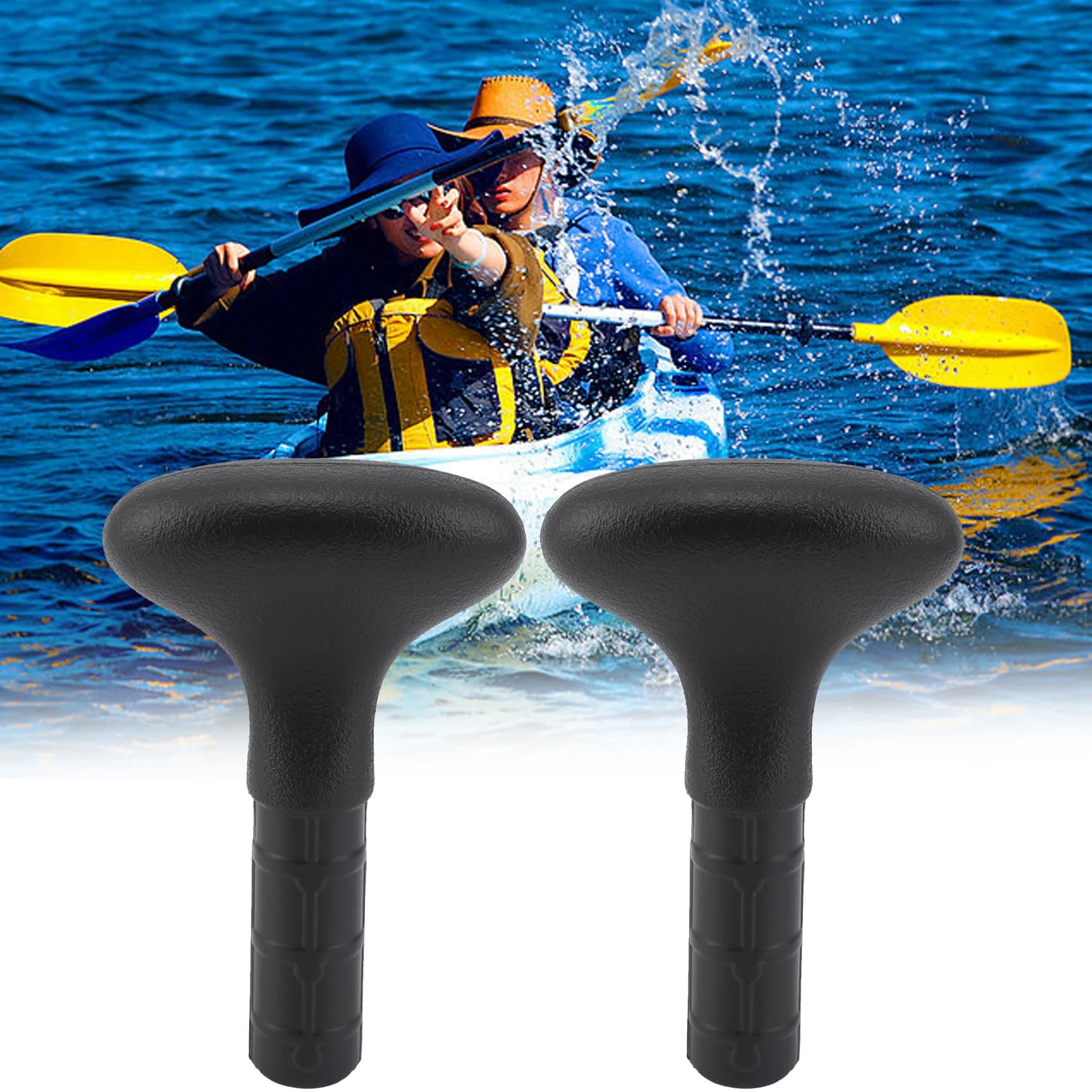 2 poignées de pagaie SUP carbone - remplacement de poignée palm pour sports nautiques et pêche