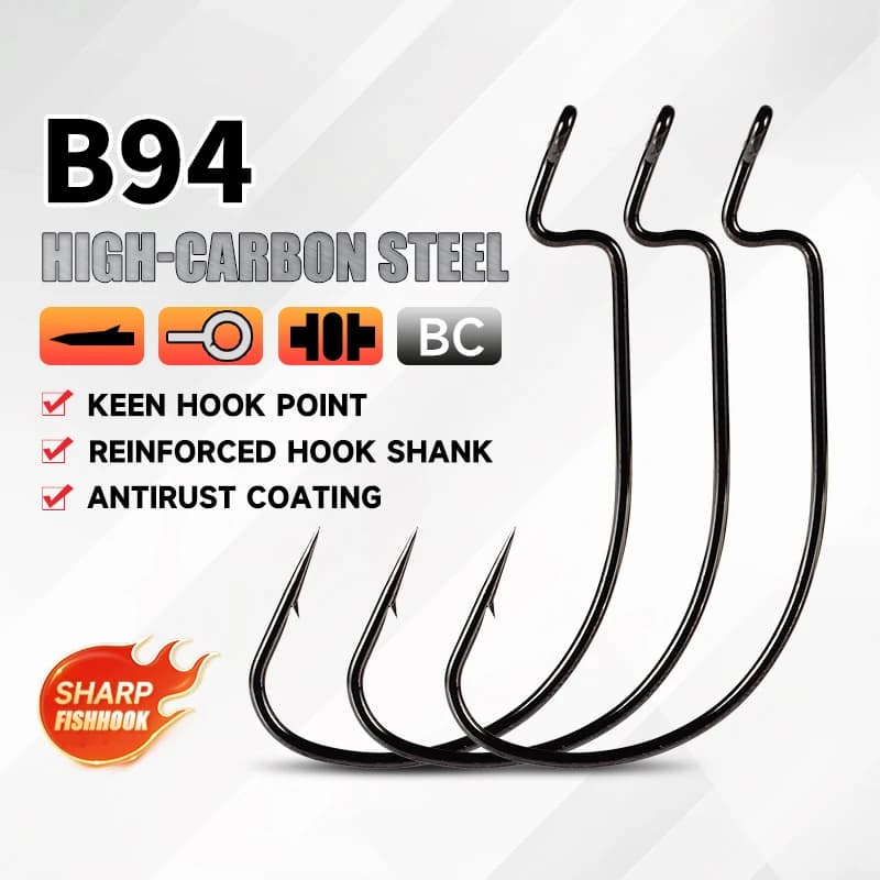 Supercontinent 10PCS hameçons crank offset 6#-3/0 pour appâts souples vers pêche leurres accessoires
