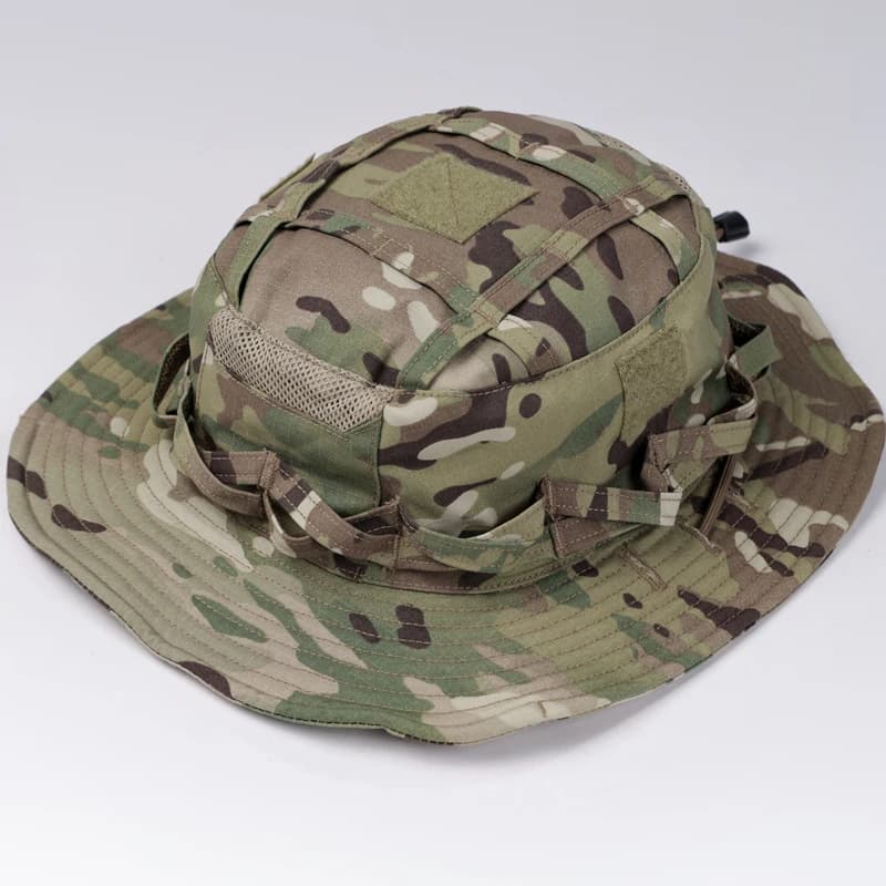 Casquette boonie tactique Branch Rock Lizard pour pêche jungle - Protection courte visière ajustable