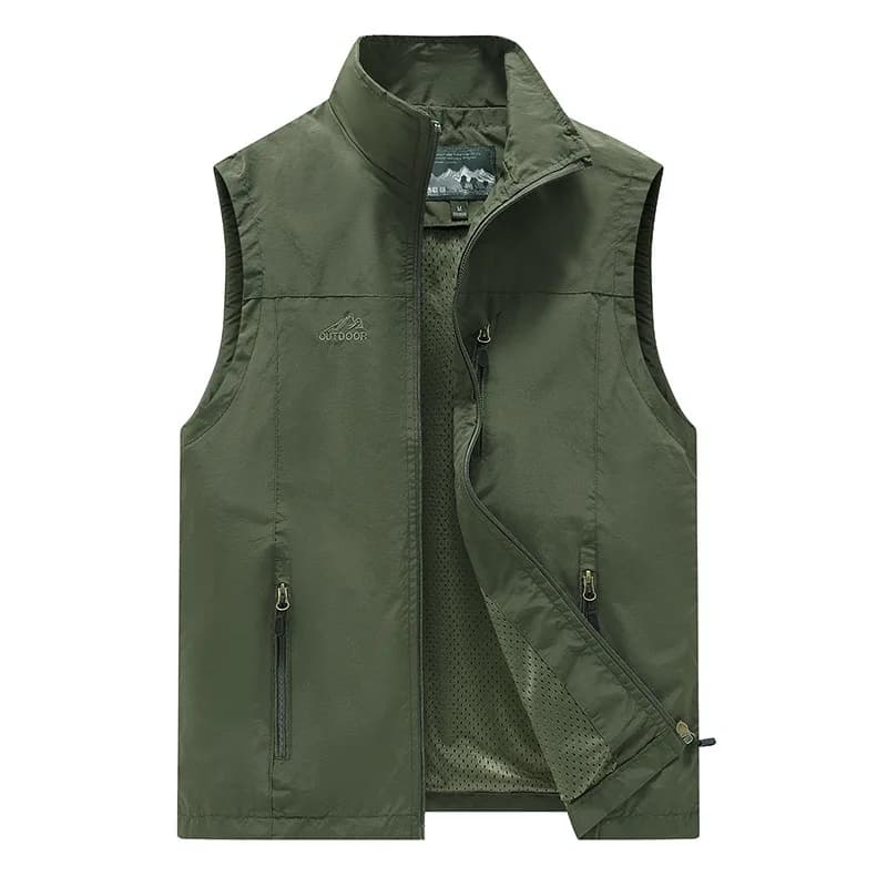 Veste légère homme printemps pêche photographie loisirs extérieur décontractée sans manches
