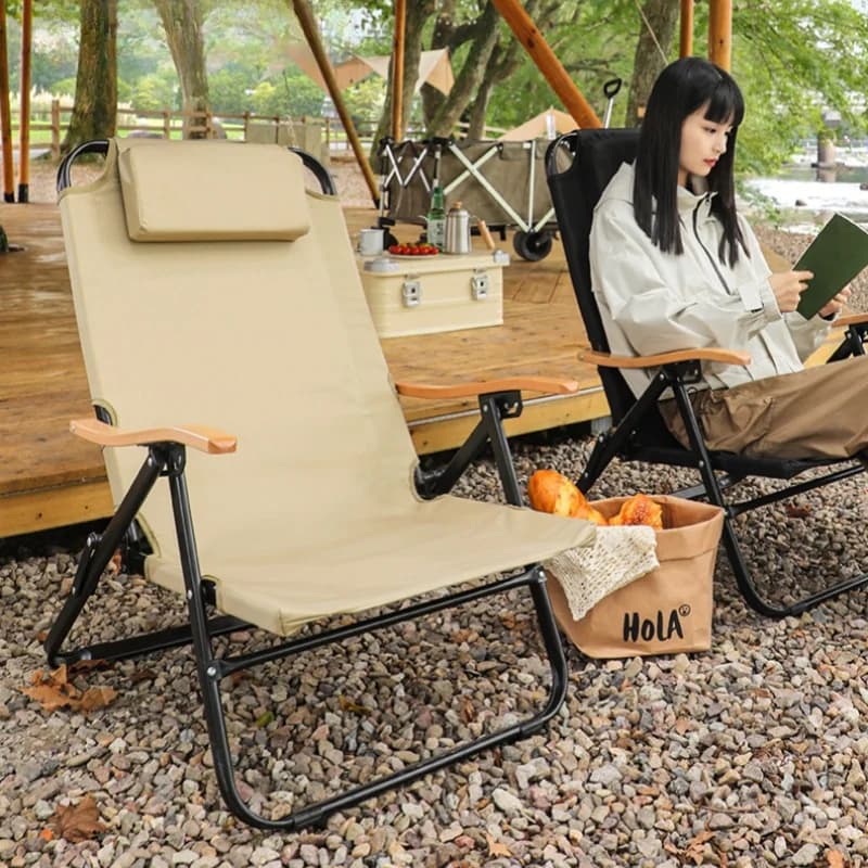 Chaise de pêche réglable avec coussins amovibles pour camping, plage et randonnée