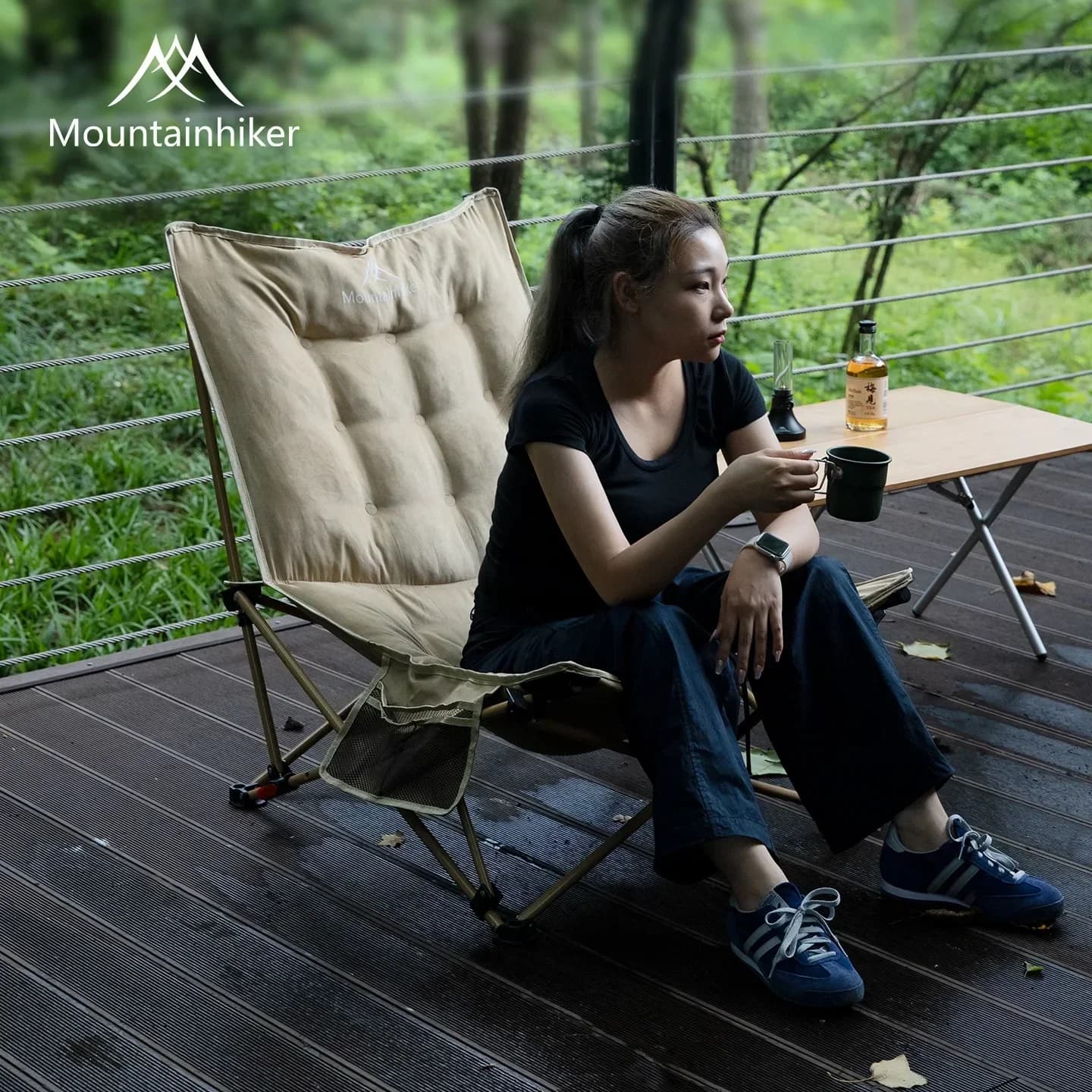 Chaise camping sensation canapé MOUNTAINHIKER bureau maison pliable pêche plage tourisme extérieur