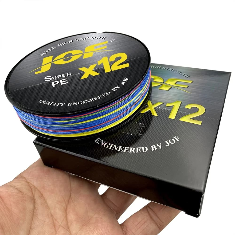 Ligne tressée JOF X12 500M 300M 12 brins multicolore PE 20-80LB pour pêche mer