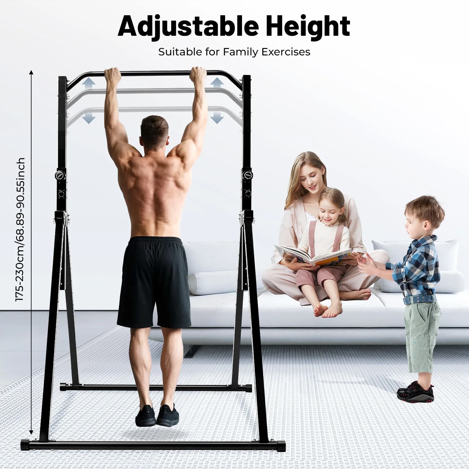 Barre de traction triangulaire ajustable 200kg - Station traction maison pour salon et chambre - Pêche