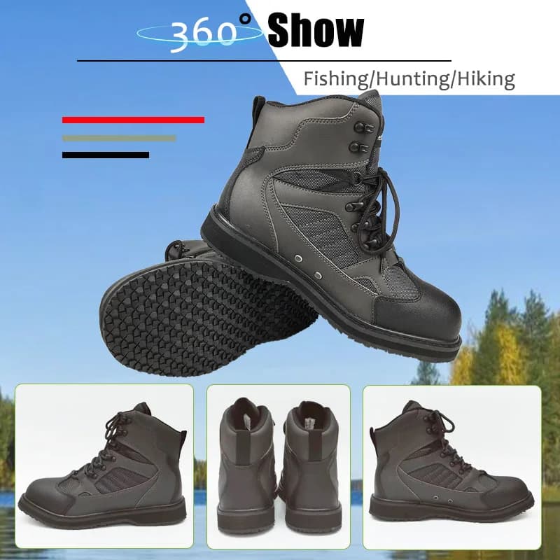 Bottes pêche wading semelle caoutchouc ou feutre antidérapante chaussures montaison rivière mer chasse récif