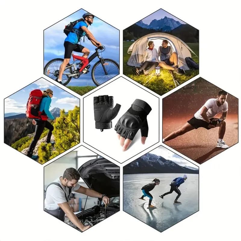 Gants tactiques doigts libres pour hommes - idéaux sports outdoor, tir, chasse et cyclisme