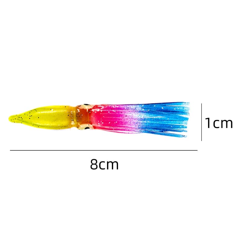 10 leurres souples pieuvre 8cm pour la pêche au thon et voilier, appâts artificiels en lot de 10