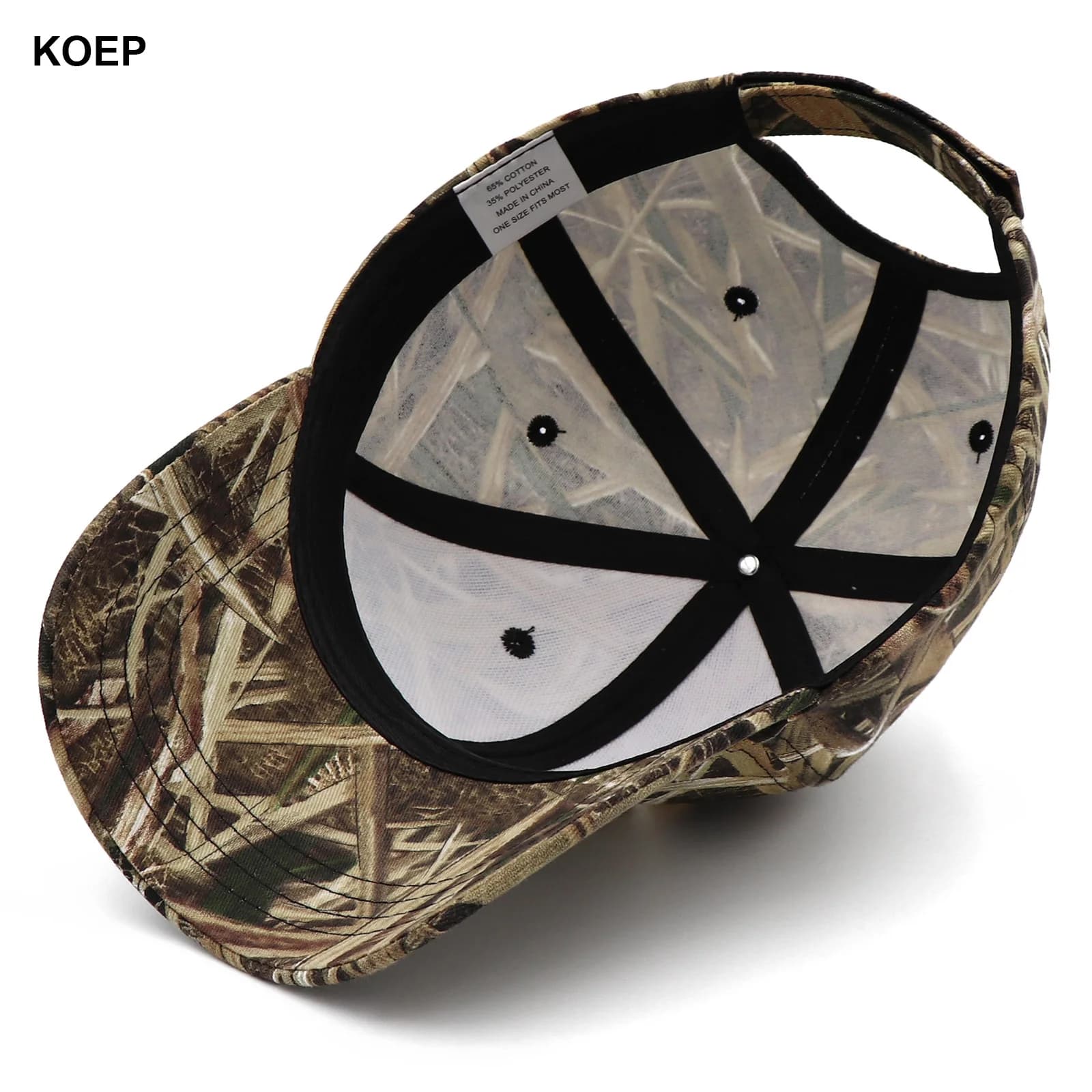 Casquette baseball pêche jungle KOEP - Camouflage roseau snapback cotton activités outdoor chasse
