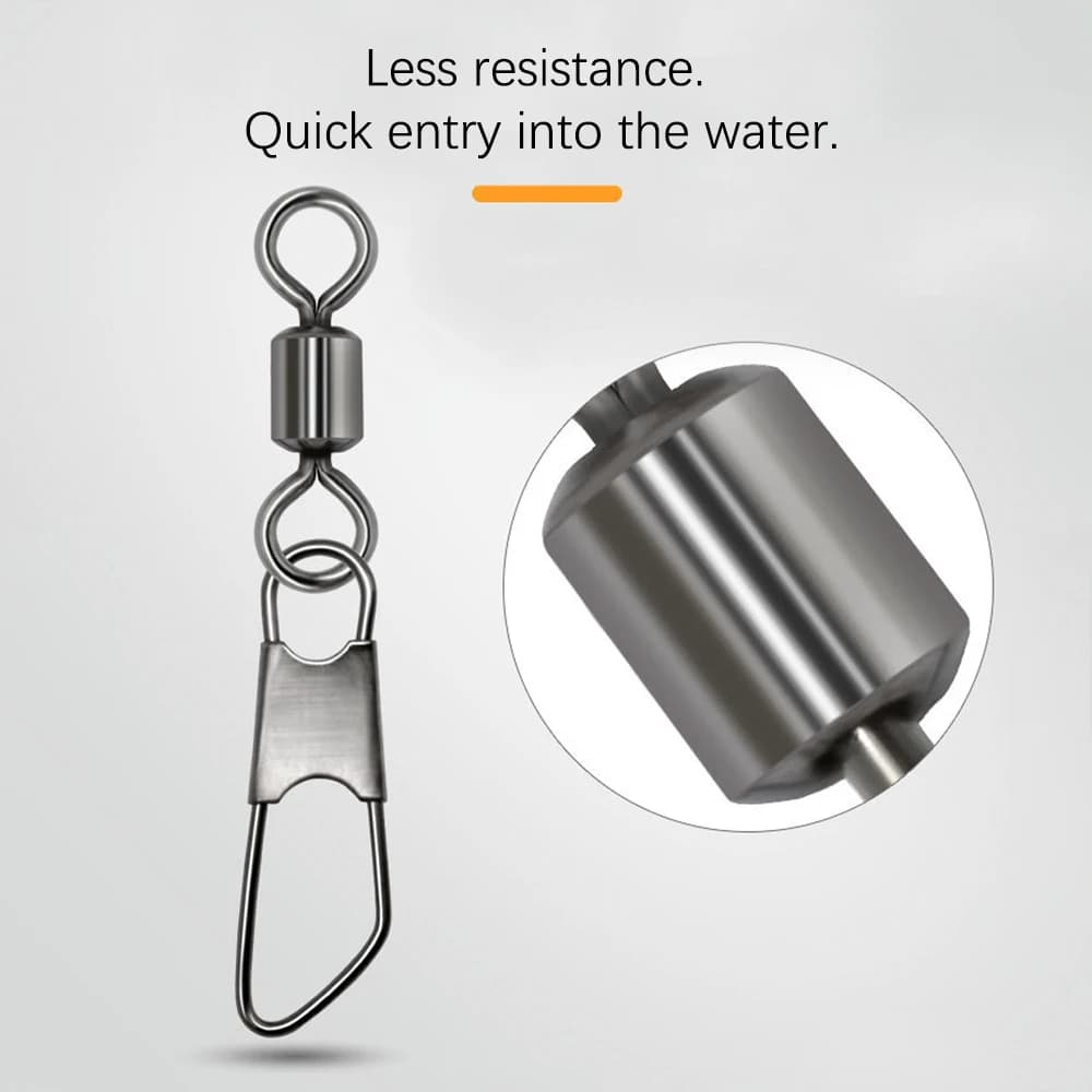 100 pièces roulements à billes pêche en acier inoxydable connecteur appâts type A pour carpe et leurres