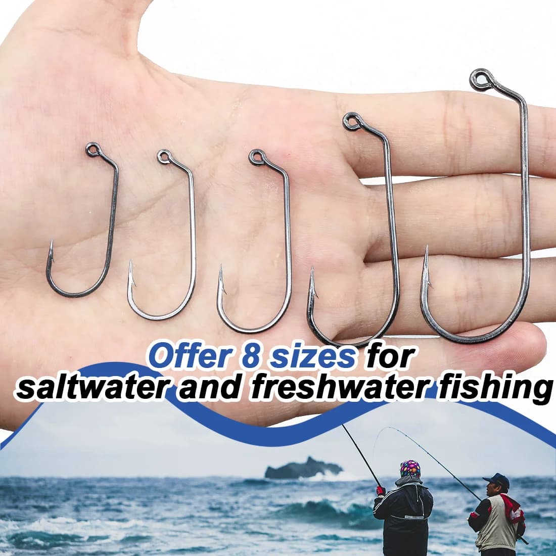 Jig Hook 60 Degree 25Pcs - Hameçon longue tige acier carbone pour pêche mer et leurres souples