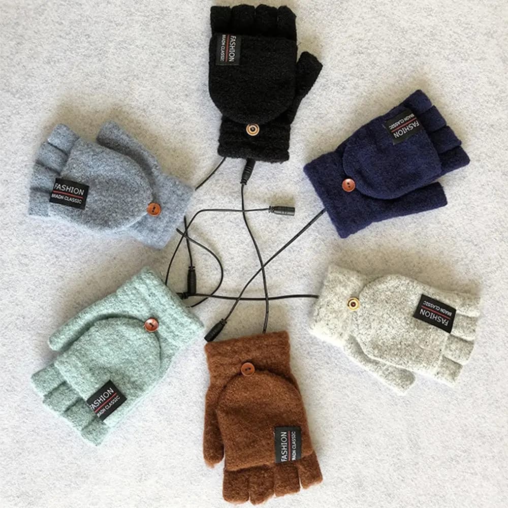 Gants chauffants USB unisex pêche hiver - Gants électriques chauffants pour pêche en extérieur