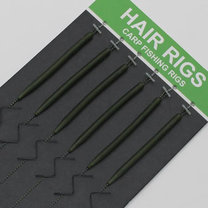 6 montages hair rig prêts à pêcher pour la carpe avec hameçons spécialisés et ligne de pêche