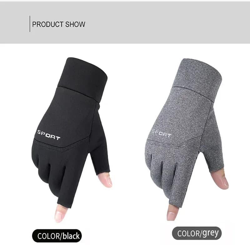 Gants pêche hiver imperméables homme femme - Gants chauffants anti-dérapant écran tactile deux doigts