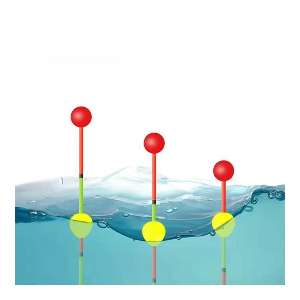 10 pièces flotteurs à queue démontables pour la pêche, visibles en rouge jaune vert, appâts et