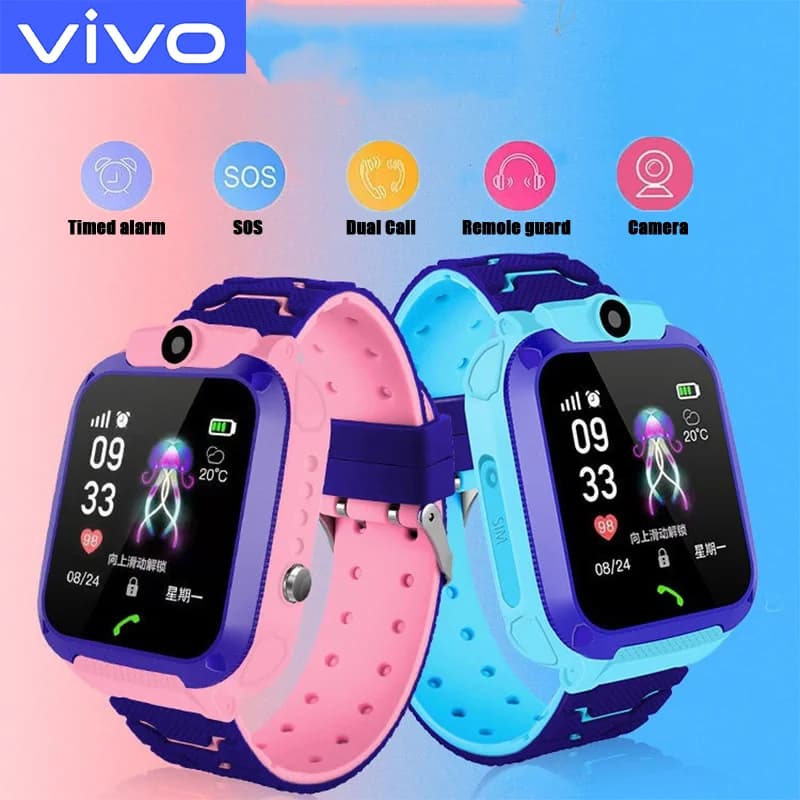 Montre enfant VIVO 4G mini sim card appel caméra GPS tracking étanche montre connectée Apple Android