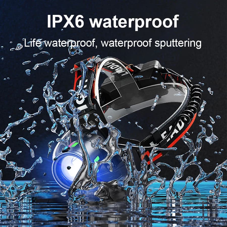Lampe frontale ultra lumineuse 1000000LM laser longue portée pêche nocturne randonnée