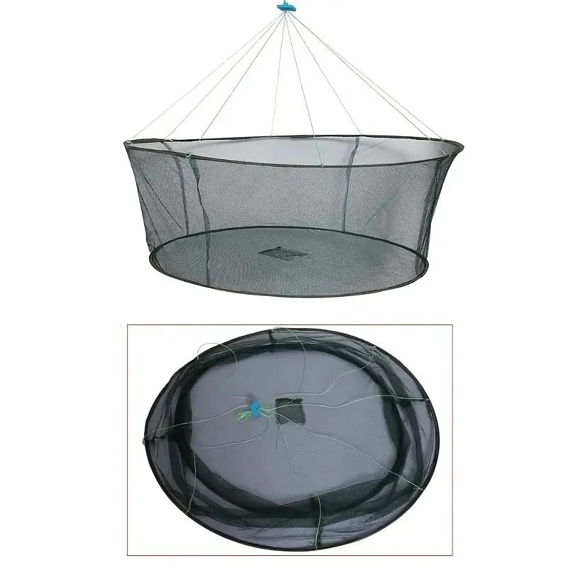 Filet de pêche pliable 80 cm à grande ouverture pour crevettes anguilles et crabes avec appât