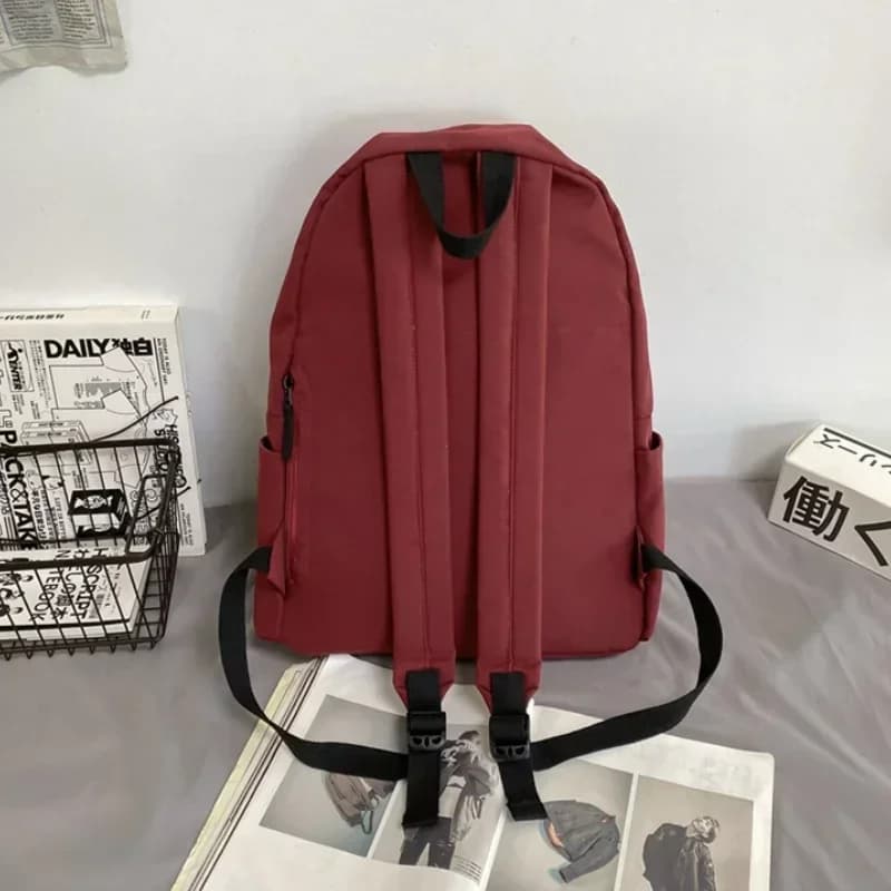 Sac à dos unisexe noir gris blanc rouge - Grande capacité étanche lavable pour ordinateur et voyage