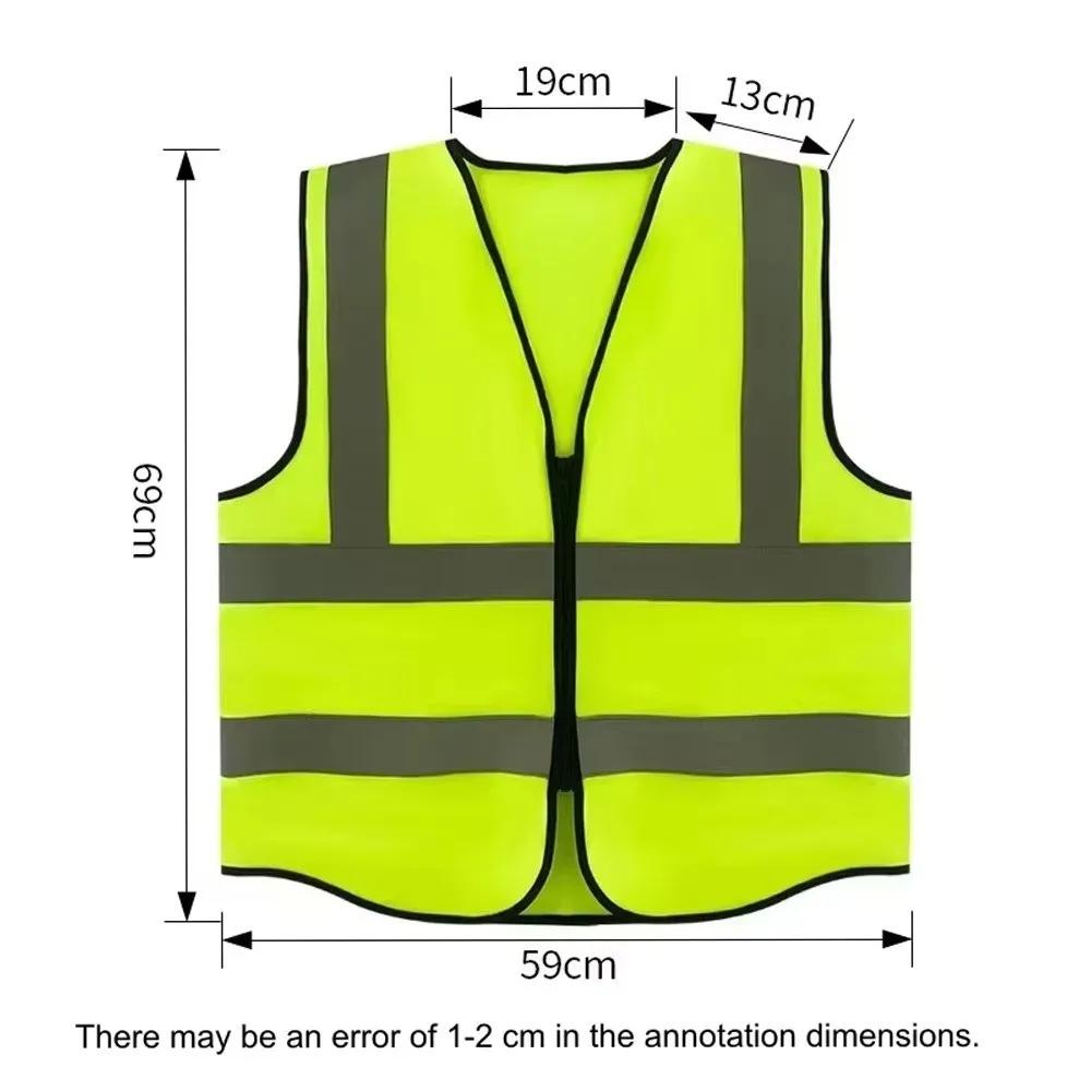 Veste sécurité haute visibilité pêche - Bandes réfléchissantes avant zip - Uniforme entrepôt pêche
